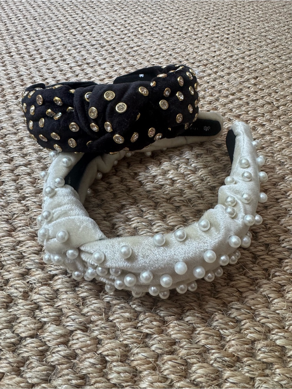 Pearl Embellished Cream Knotted Headband - Women Accessories